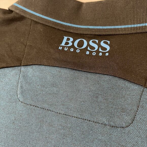 NWT Boss Hugo Boss Men's 1/4 Zip Performance Golf Polo Shirt Blue Black XXL - Picture 7 of 14